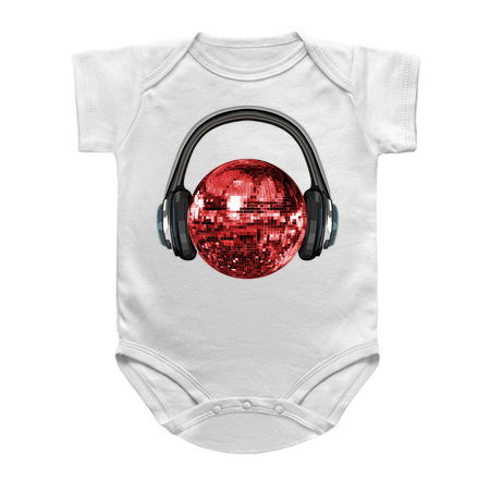Retro Red Disco Ball with Headphones tiny thumbnail