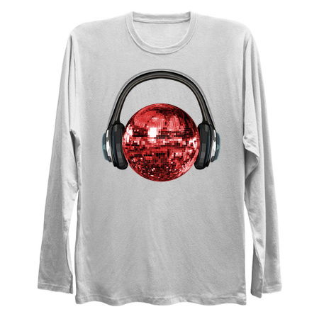 Retro Red Disco Ball with Headphones tiny thumbnail