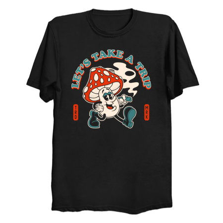 Take a Trip - Cartoon Mushroom - Vintage Distressed Retro tiny thumbnail