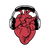 I Love Music Headset Anatomic Heart by Tobe Fonseca tiny thumbnail