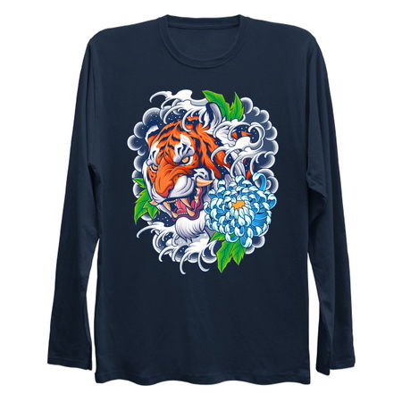 Tiger Blossom Womens Long Sleeve Tee