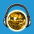 Gold Sunny Disco Ball Sun with Headphones tiny thumbnail