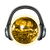 Gold Sunny Disco Ball Sun with Headphones tiny thumbnail