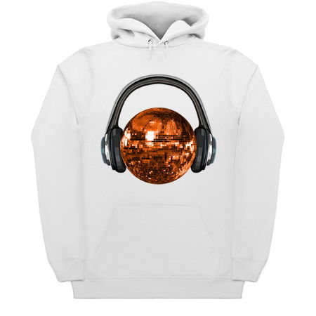 Groovy Orange Disco Ball with Headphones tiny thumbnail