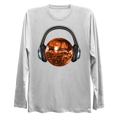 Groovy Orange Disco Ball with Headphones tiny thumbnail