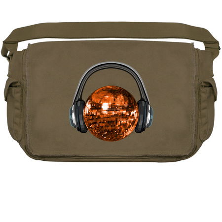 Groovy Orange Disco Ball with Headphones tiny thumbnail