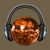 Groovy Orange Disco Ball with Headphones tiny thumbnail