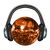 Groovy Orange Disco Ball with Headphones tiny thumbnail