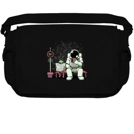 Astronaut In a Bus Stop Funny Alien Reading Newspaper by Tobe Fonseca tiny thumbnail