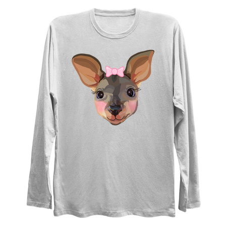 Girly Kangaroo Face with Pink Bow tiny thumbnail