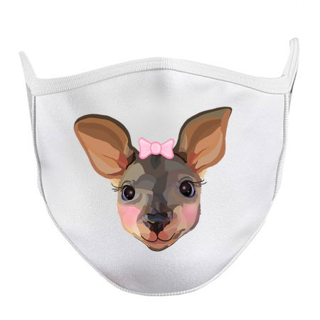 Girly Kangaroo Face with Pink Bow tiny thumbnail