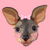 Girly Kangaroo Face with Pink Bow tiny thumbnail