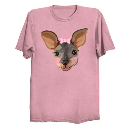 Girly Kangaroo Face with Pink Bow tiny thumbnail