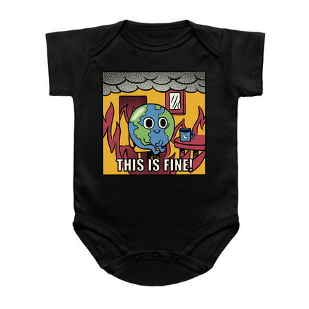 Earth It's Fine Room on Fire Black by Tobe Fonseca tiny thumbnail