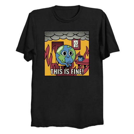 Earth It's Fine Room on Fire Black by Tobe Fonseca tiny thumbnail