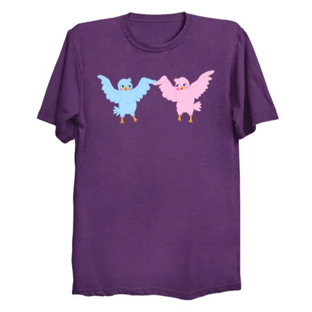 Cute Cartoon Dancing Blue and Pink Birds tiny thumbnail