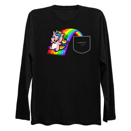 Kawaii Unicorn Sliding On A Rainbow Pocket Design tiny thumbnail