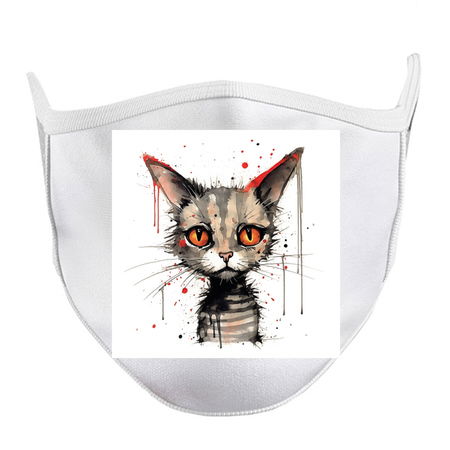 Distressed Grungy Punky Graffiti Cat Portrait II tiny thumbnail