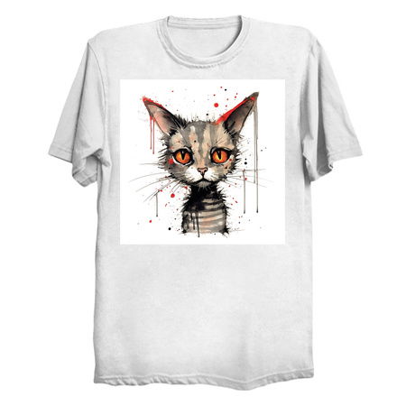 Distressed Grungy Punky Graffiti Cat Portrait II tiny thumbnail