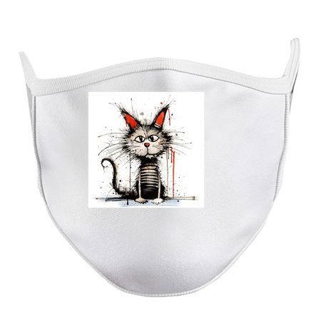 Distressed Grungy Punky Graffiti Cat Portrait IV tiny thumbnail