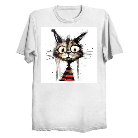 Distressed Grungy Punky Graffiti Cat Portrait V tiny thumbnail