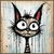 Distressed Grungy Punky Graffiti Cat Portrait VI tiny thumbnail