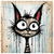 Distressed Grungy Punky Graffiti Cat Portrait VI tiny thumbnail