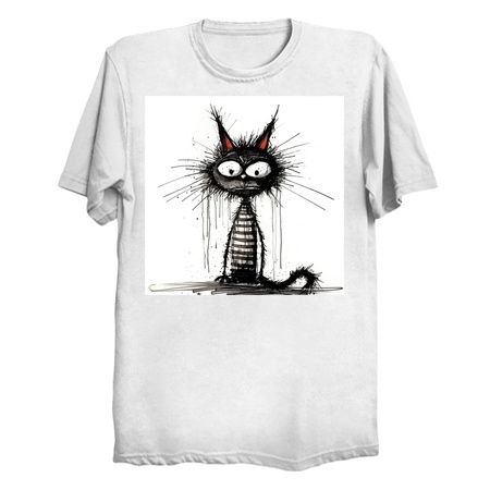 Distressed Grungy Punky Graffiti Cat Portrait VII tiny thumbnail