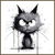 Distressed Grungy Punky Graffiti Cat Portrait VIII tiny thumbnail