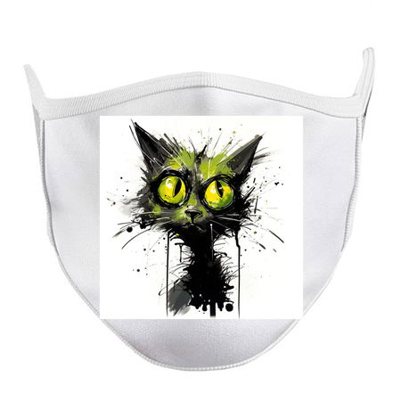 Distressed Grungy Punky Graffiti Cat Portrait XII tiny thumbnail