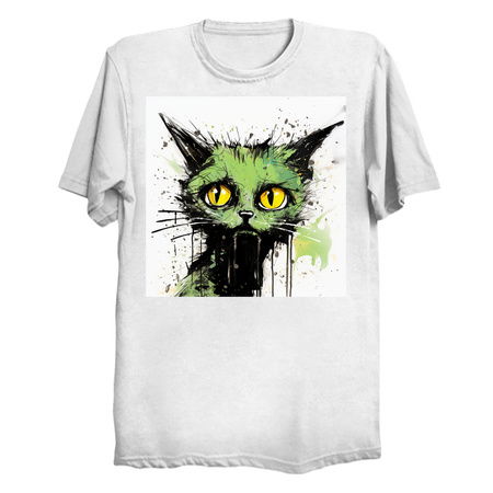 Distressed Grungy Punky Graffiti Cat Portrait XIII tiny thumbnail