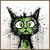 Distressed Grungy Punky Graffiti Cat Portrait XV tiny thumbnail
