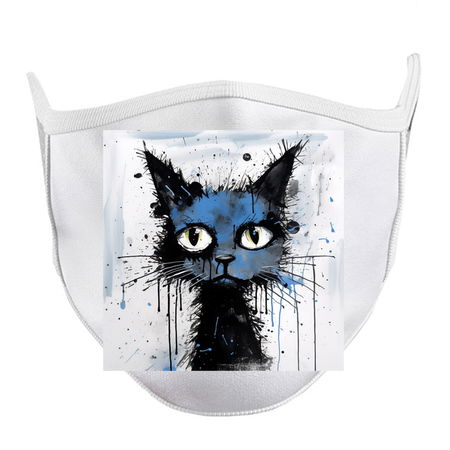 Distressed Grungy Punky Graffiti Cat Portrait XVI tiny thumbnail