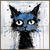 Distressed Grungy Punky Graffiti Cat Portrait XVI tiny thumbnail