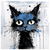 Distressed Grungy Punky Graffiti Cat Portrait XVI tiny thumbnail