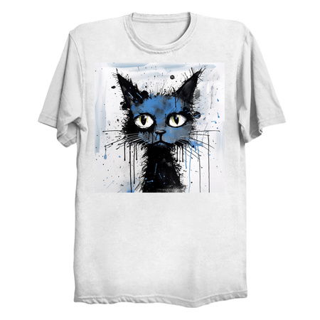 Distressed Grungy Punky Graffiti Cat Portrait XVI tiny thumbnail