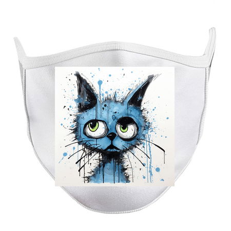 Distressed Grungy Punky Graffiti Cat Portrait XVII tiny thumbnail