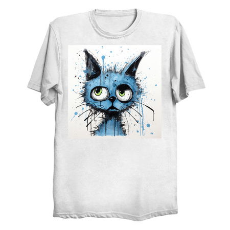 Distressed Grungy Punky Graffiti Cat Portrait XVII tiny thumbnail