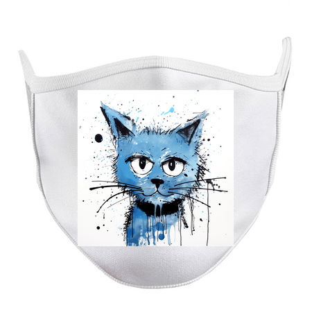 Distressed Grungy Punky Graffiti Cat Portrait XVIII tiny thumbnail