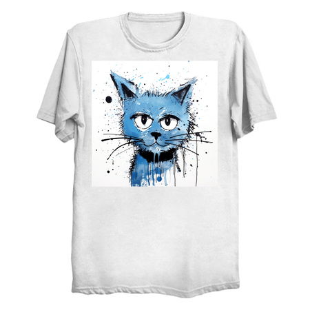 Distressed Grungy Punky Graffiti Cat Portrait XVIII tiny thumbnail