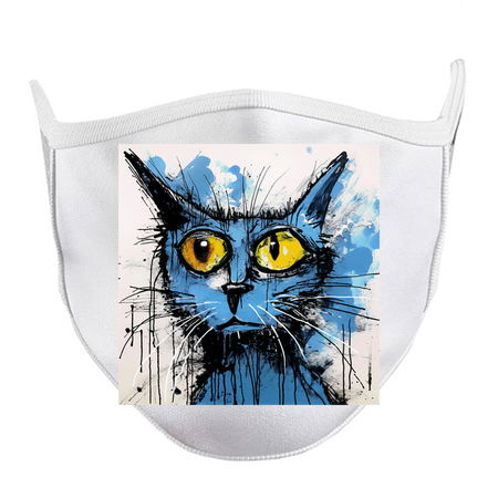 Distressed Grungy Punky Graffiti Cat Portrait XIX tiny thumbnail