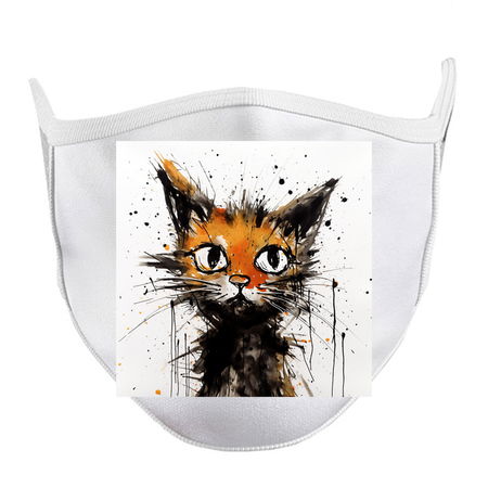 Distressed Grungy Punky Graffiti Cat Portrait XXVI tiny thumbnail