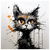 Distressed Grungy Punky Graffiti Cat Portrait XXVII tiny thumbnail