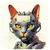 Retro Cyborg Robot Space Cat XII tiny thumbnail