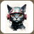 Retro Cyborg Robot Space Cat XV tiny thumbnail
