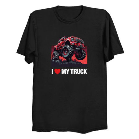 Monster Truck 4x4 Pick-Up Ute -- I Heart My Truck -- Red tiny thumbnail