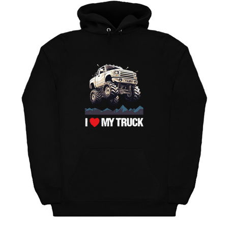 Monster Truck 4x4 Pick-Up Ute -- I Heart My Truck -- White tiny thumbnail