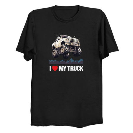 Monster Truck 4x4 Pick-Up Ute -- I Heart My Truck -- White tiny thumbnail