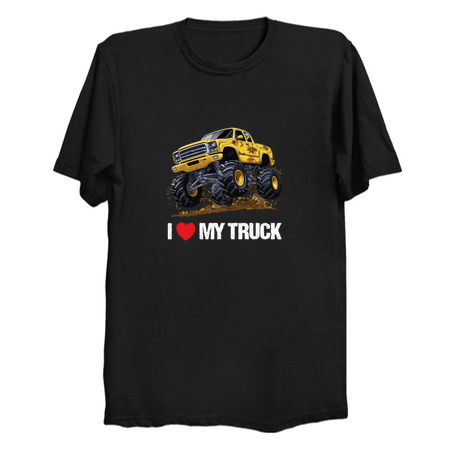 Monster Truck 4x4 Pick-Up Ute -- I Heart My Truck -- Yellow tiny thumbnail