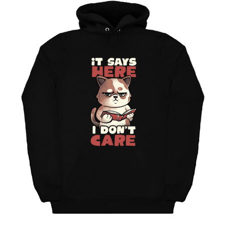 It Says Here I Don't Care - Funny Cute Cat Book Gift tiny thumbnail